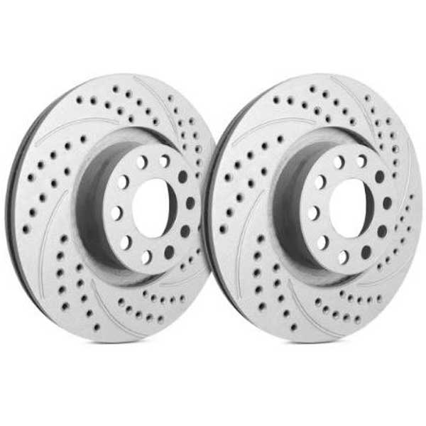 SP Performance Double Drilled and Slotted Brake Rotors - Front